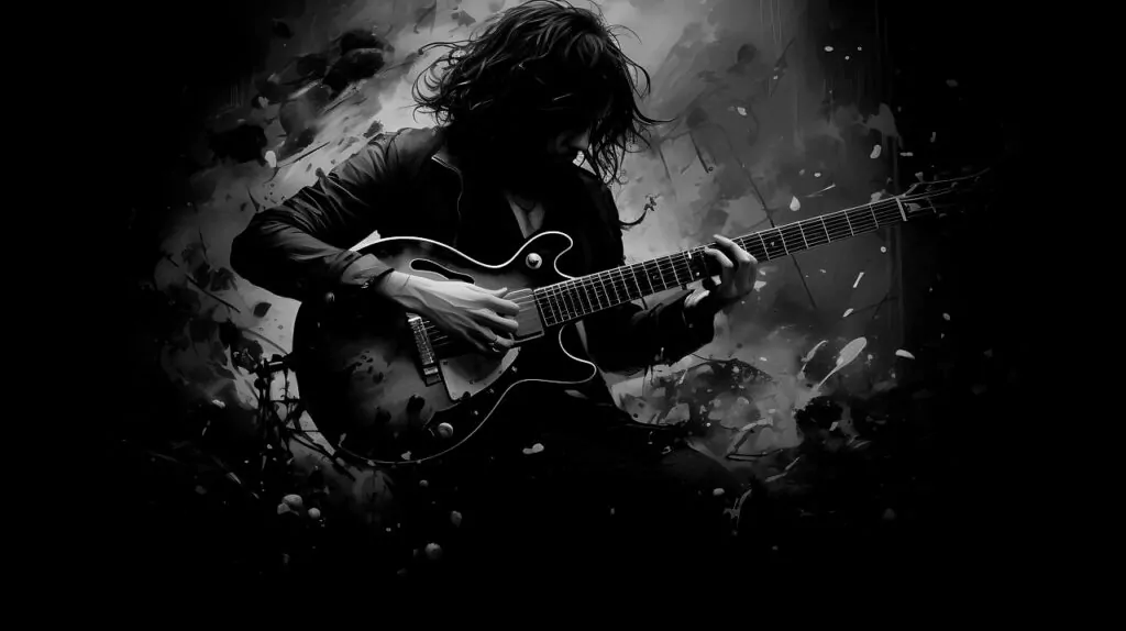 Guitarist playing electric guitar